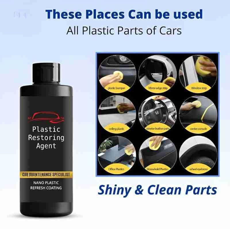 Plastic Restoring Agent Car Maintenance Specialist Nano Plastic Refresh Coating Restore Shine on Plastic & Leather Parts on Car & Bikes