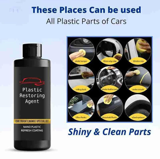 Plastic Restoring Agent Car Maintenance Specialist Nano Plastic Refresh Coating Restore Shine on Plastic & Leather Parts on Car & Bikes
