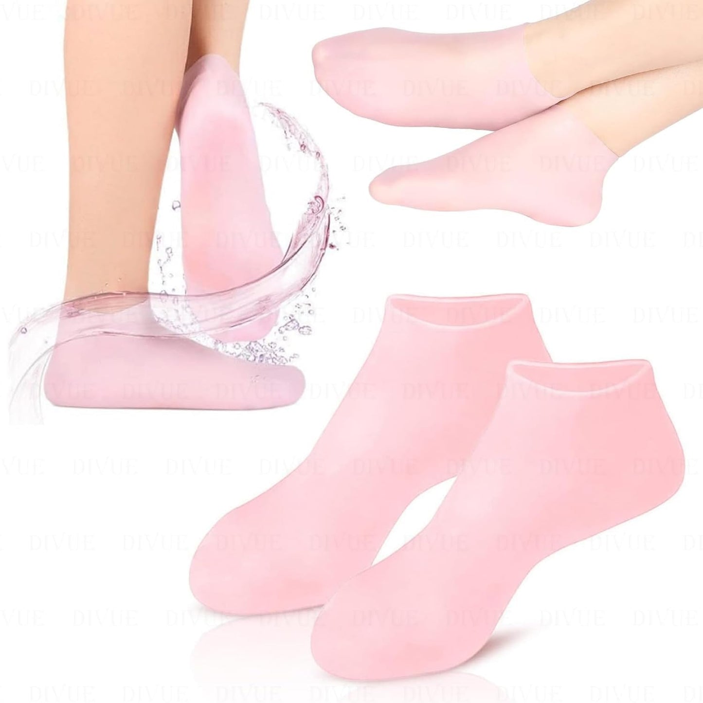 Silicone Moisturizing Socks (2 PAIR OF SOCKS)
