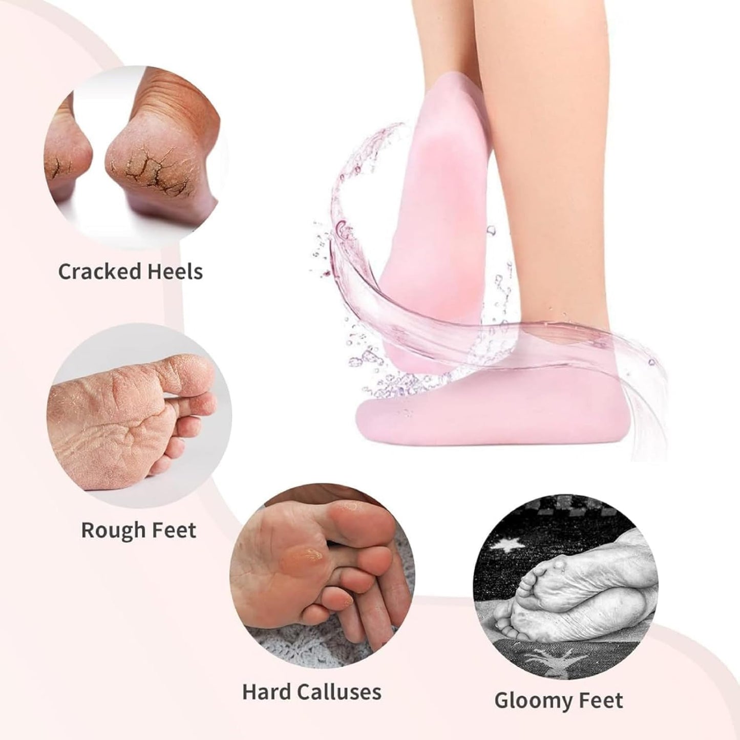 Silicone Moisturizing Socks (2 PAIR OF SOCKS)