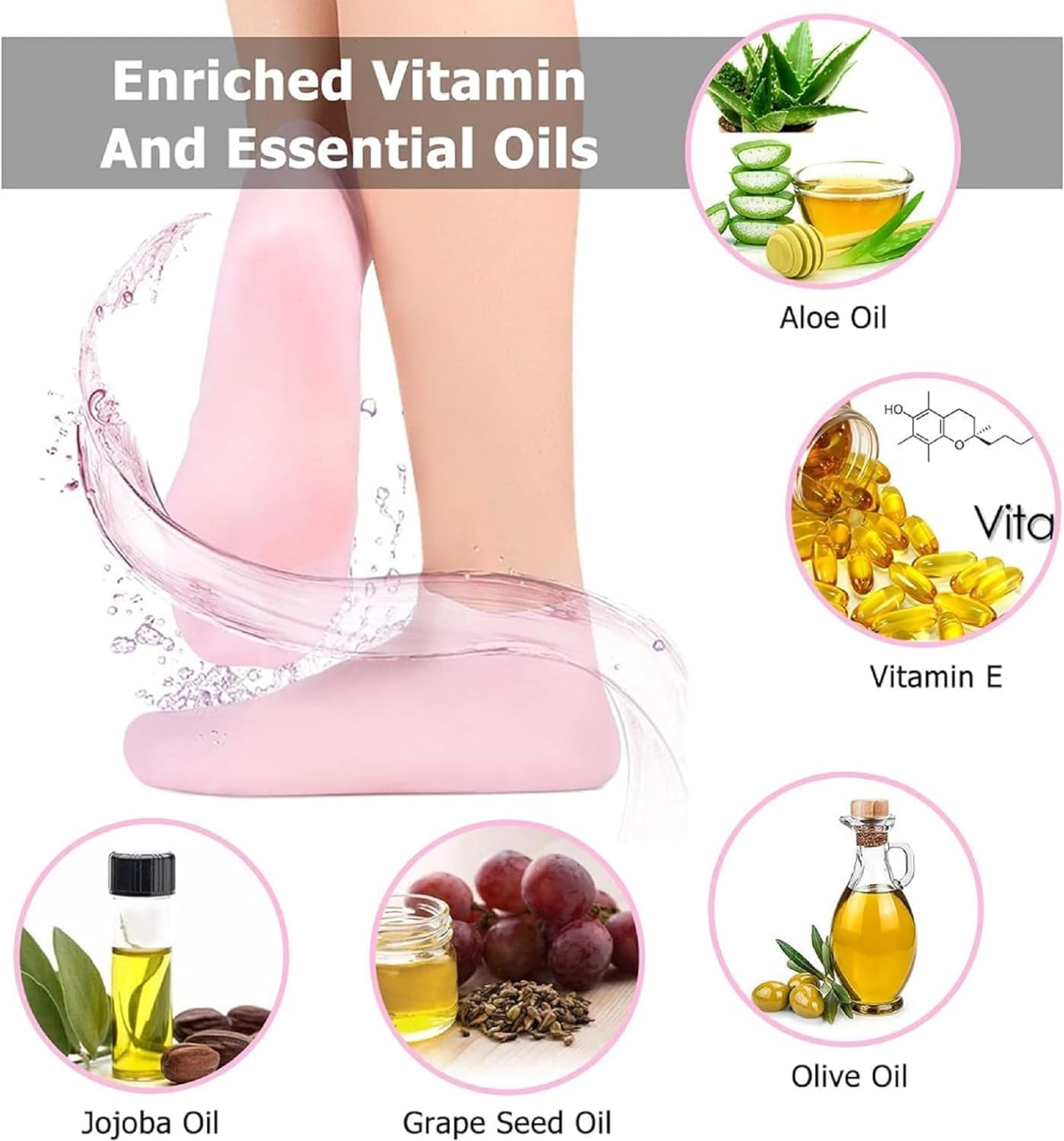 Silicone Moisturizing Socks (2 PAIR OF SOCKS)