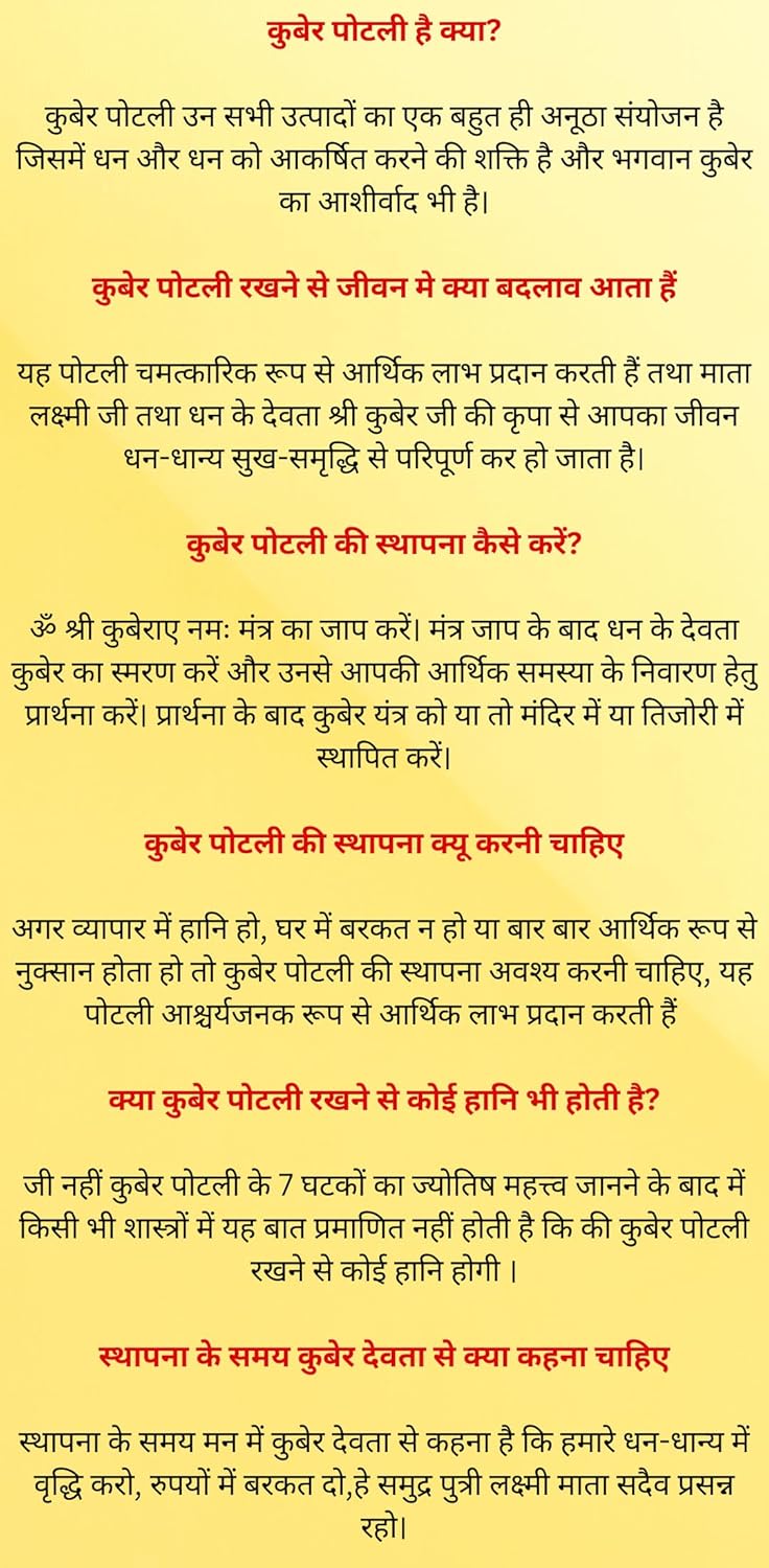 Kuber Potli for Home, Shop, Business, Factory, Money Growth, Business Growth, Prosperity and Financial Success (House & Business)